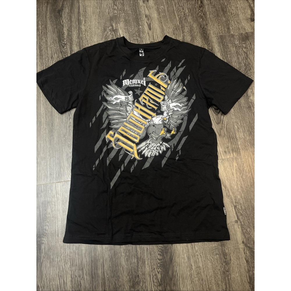 Southpole Shirt Boy's Size L 14-16 Black Y2K Graphic Eagle Short Sleeve Hip Hop